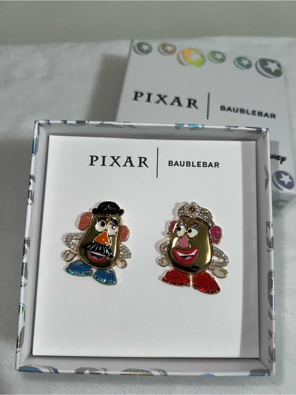 Disney Pixar Mr. & Mrs. Potato Head Kids Earrings - Gold, Red, Blue, Black, Pink